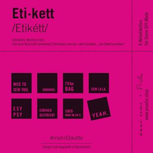#mehrEtikette 2.Edition pink pruella aennisews naehzimmer mit herz onlineshop etiketten