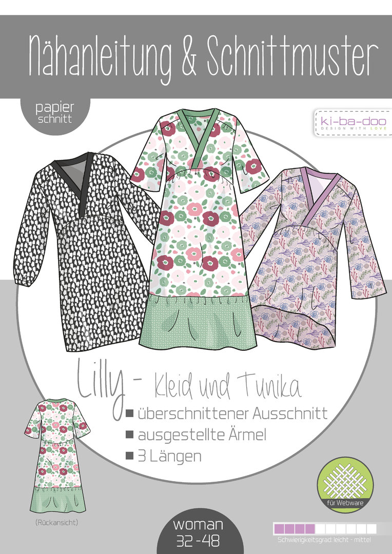 schnittmuster kleid lilly ki ba doo nahezimmer mit herz onlineshop