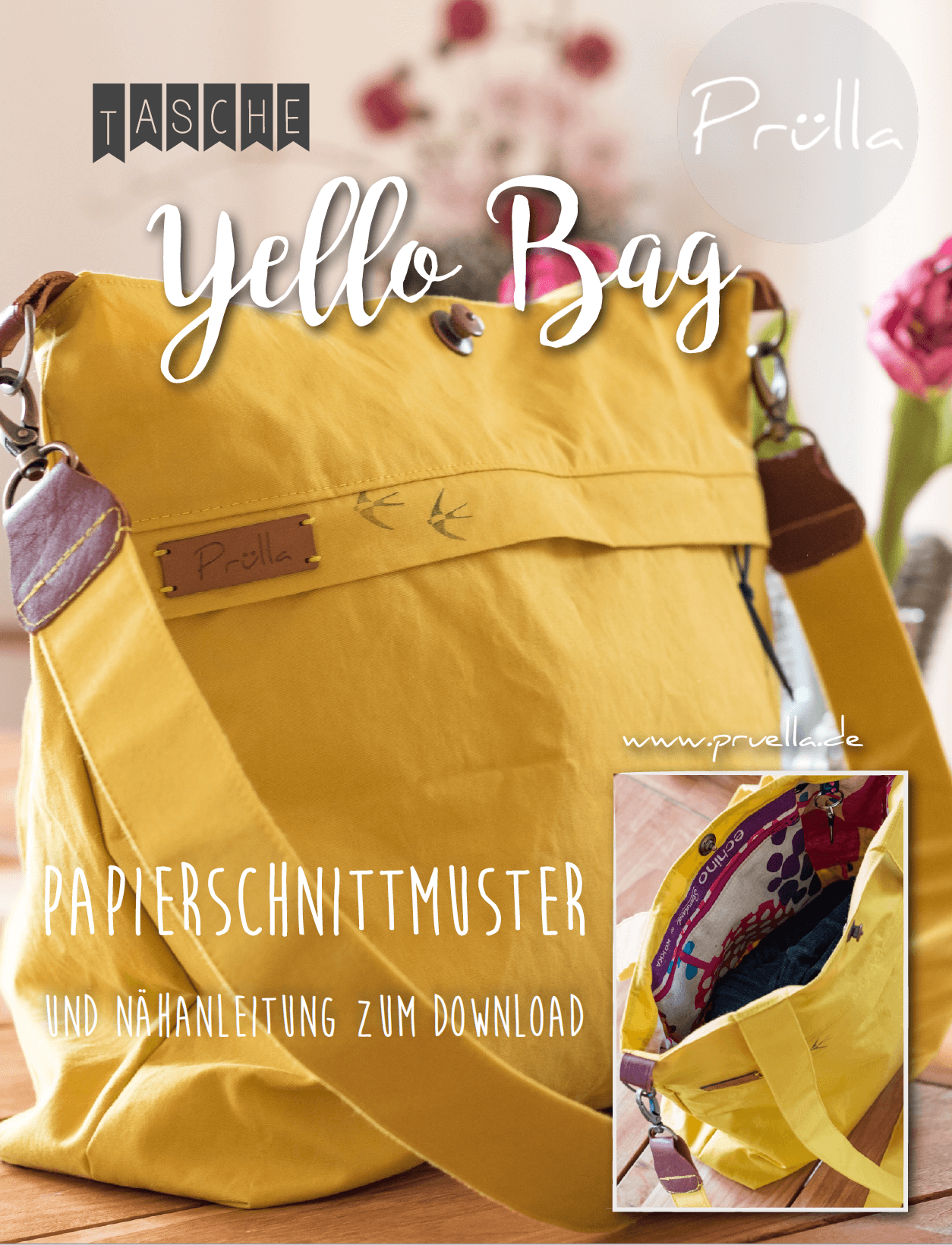 schnittmuster yello bag tasche pruella naehzimmer mit herz onlineshop