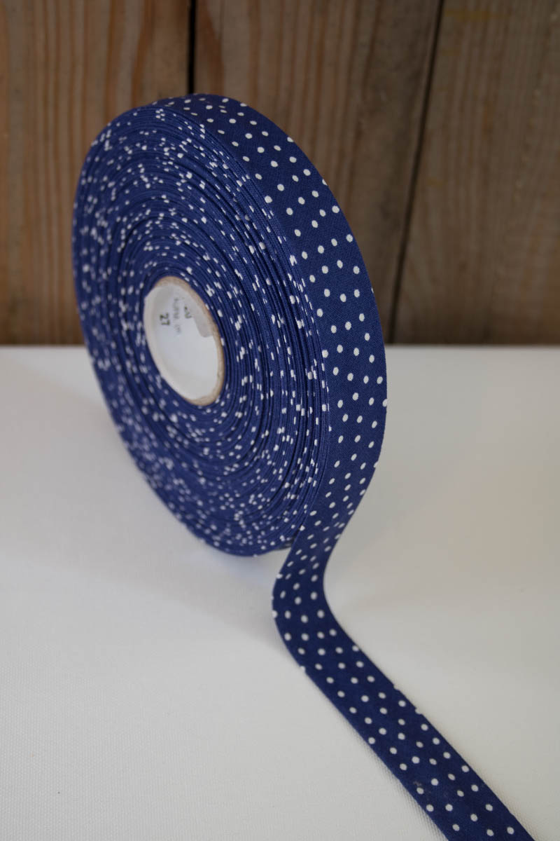 schraegband blau weiss punkte delft westfalenstoffe naehzimmer mit herz onlineshop