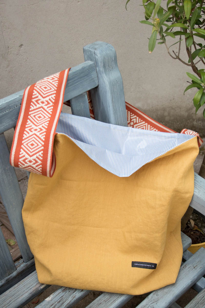 schnelle strandtasche materialset innen naehzimmer mit herz onlineshop