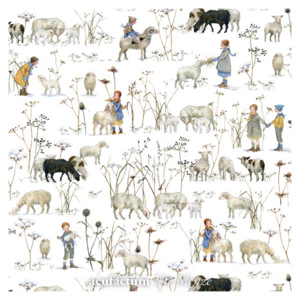 baumwollstoff winterkinder schafe acufactum naehzimmer mit herz onlineshop