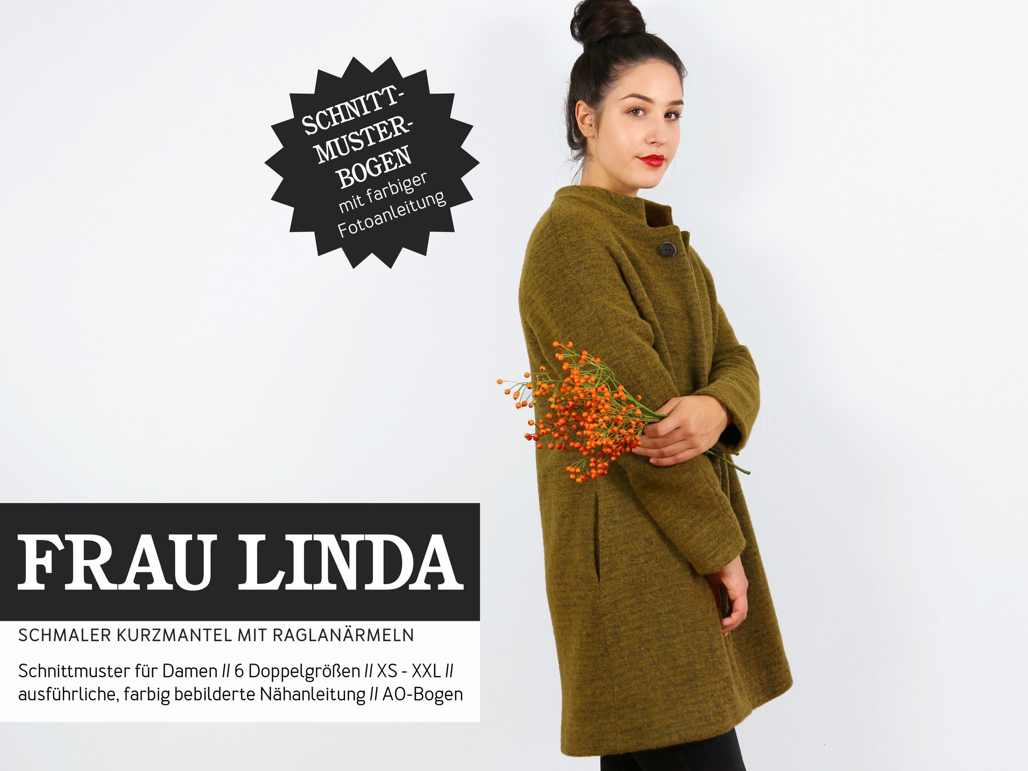 schnittmuster frau linda kurzmantel studio schnittreif naehzimmer mit herz onlineshop