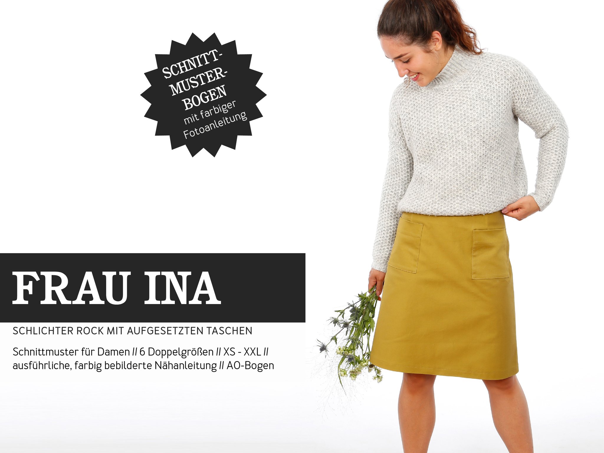 schnittmuster frau ina rock studio schnittreif naehzimmer mit herz onlineshop
