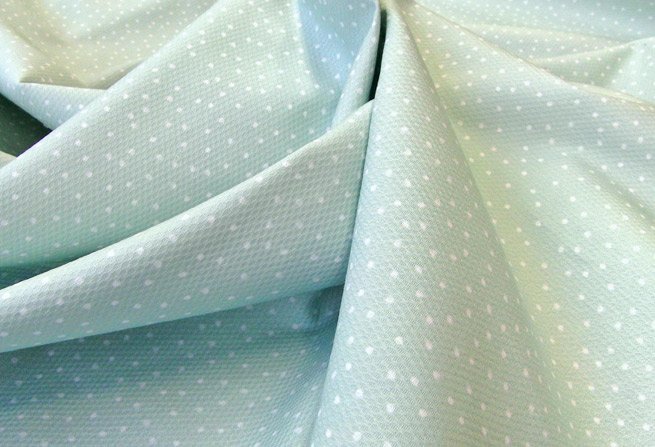 baumwolle stoff piqué capri blassguen-weiss tupfen westfalenstoff naehzimmer mit herz onlineshop