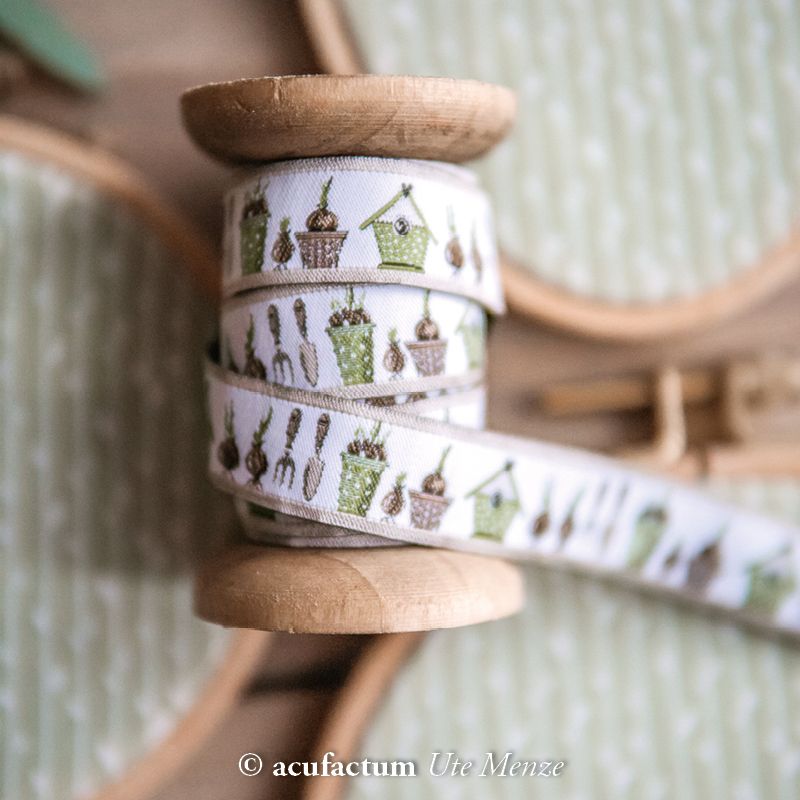 Webband Gartenzeit acufactum naehzimmer mit herz onlineshop
