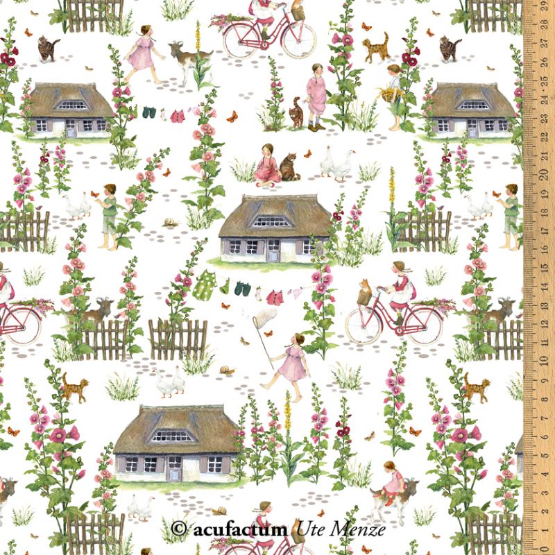 stoff baumwolle sommerdorf acufactum naehzimmer mit herz onlineshop