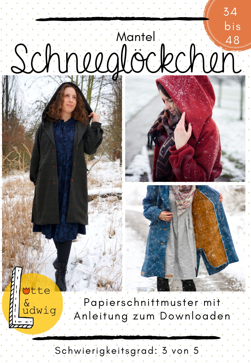 schnittmuster schneegloeckchen mantel lotte und ludwig naehzimmer mit herz onlineshop