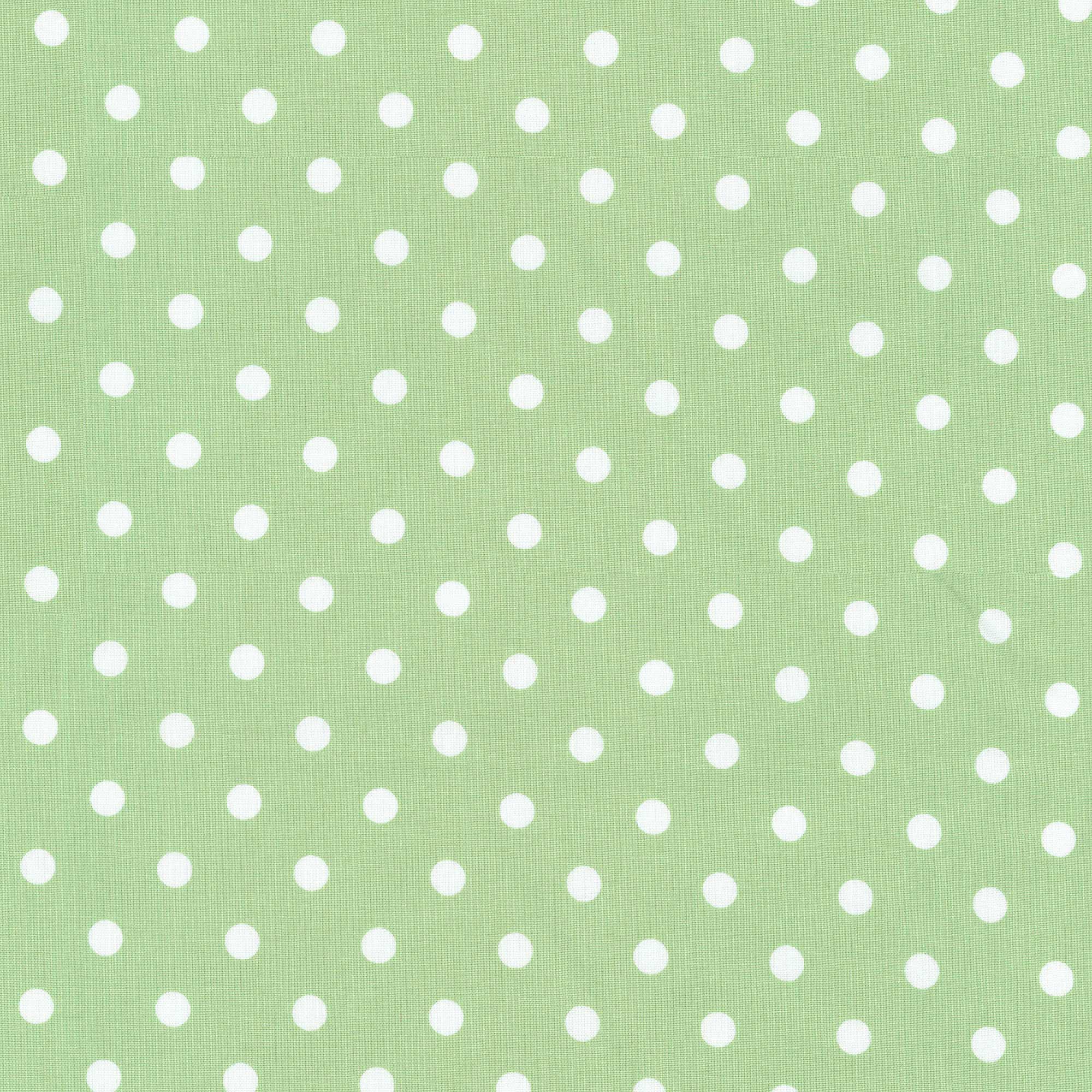 stoff baumwolle capri grün grosse weisse punkte westfalenstoffe naehzimmer mit herz onlineshop