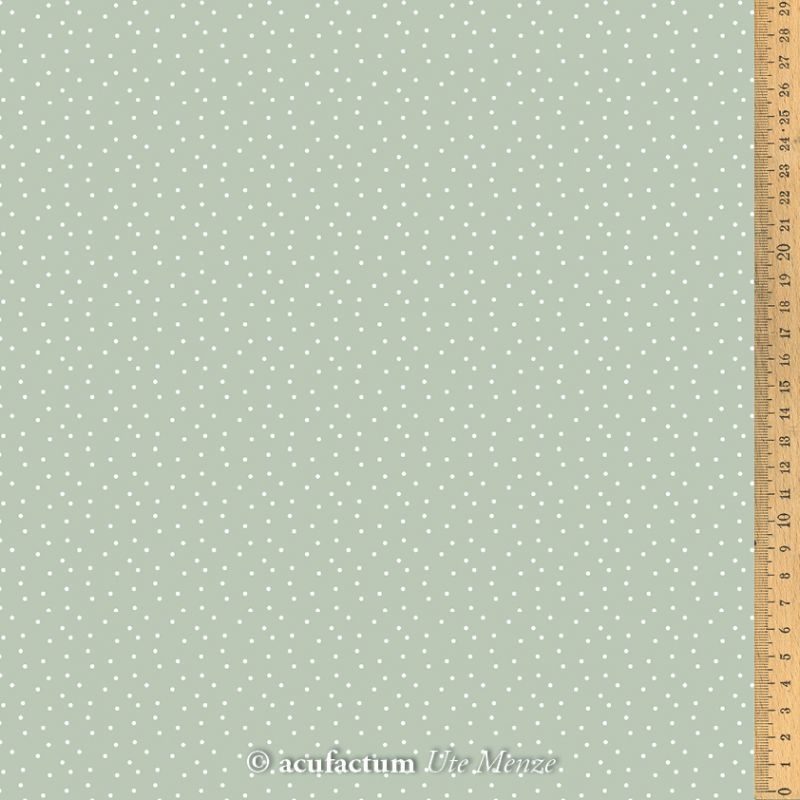 stoff baumwolle tupfen graugruen-weiss acufactum naehzimmer mit herz onlineshop