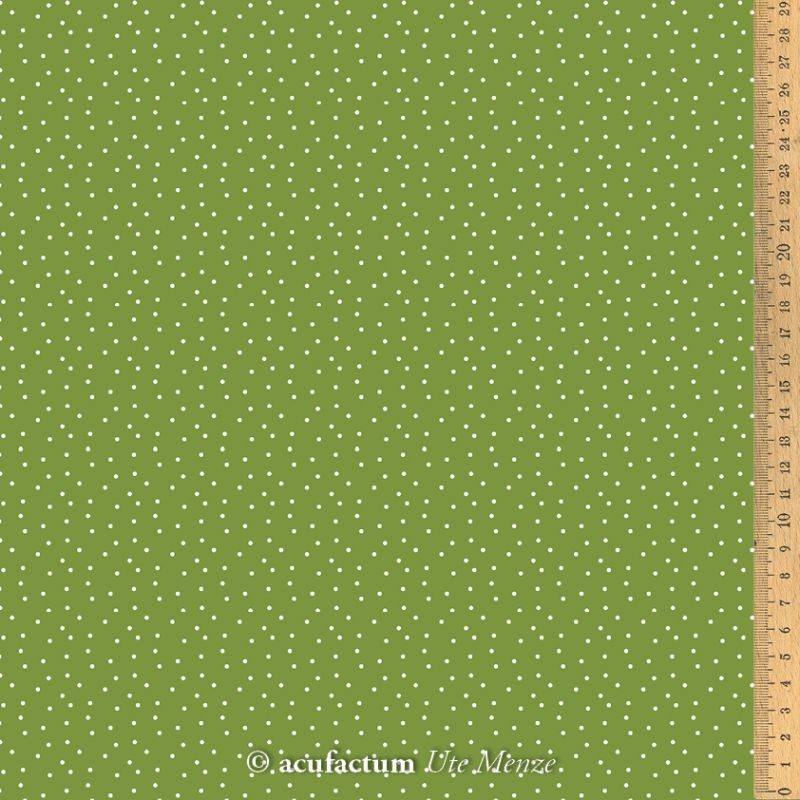 stoff baumwolle tupfen olivegruen-weiss acufactum naehzimmer mit herz onlineshop