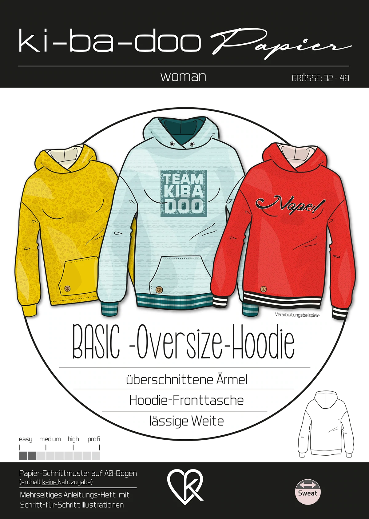 schnittmuster Oversized-Hoodie kibadoo naehzimmer mit herz onlineshop