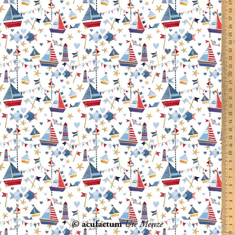 stoff baumwolle segelboote kerstin hess acufactum naehzimmer mit herz onlineshop