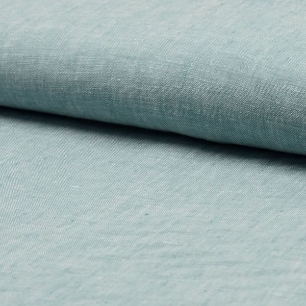 stoff leinen helltuerkis meliert acufactum naehzimmer mit herz onlineshop