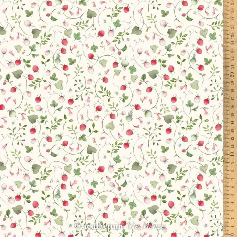 stoff baumwolle erdbeerfeld acufactum naehzimmer mit herz onlineshop