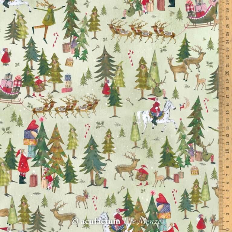 stoff baumwolle weihnachtsfabelwald acufactum naehzimmer mit herz onlineshop