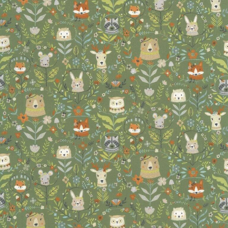 stoff baumwolle goeteborg waldtiere gruen westfalenstoffe naehzimmer mit herz onlineshop