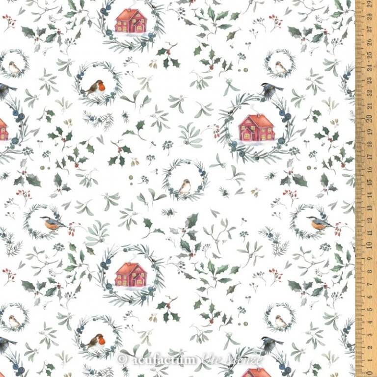 Stoff baumwolle winterromantik acufactum naehzimmer mit herz onlienshop