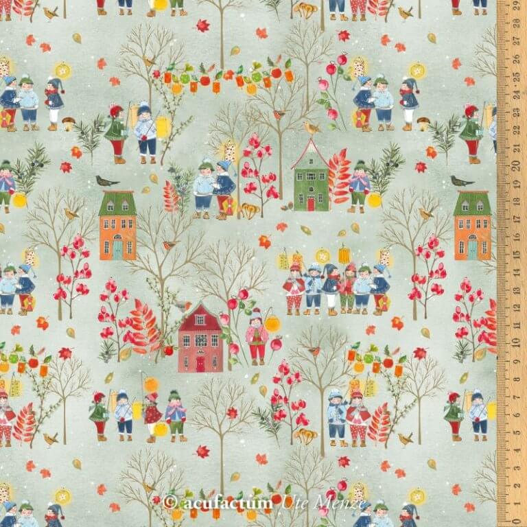 stoff baumwolle laternenkinder acufactum naehzimmer mit herz onlineshop